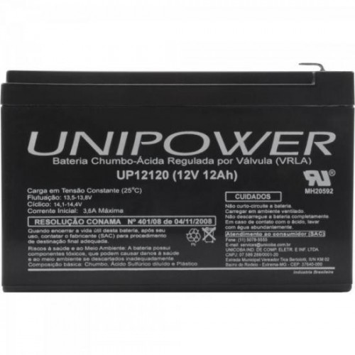 Bateria Selada UP12120 12V/12A UNIPOWER