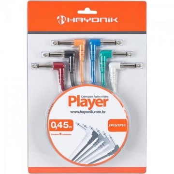 Cabo para Pedal P10 45cm PLAYER Colorido HAYONIK Cabo para Pedal P10 45cm PLAYER Colorido HAYONIK
