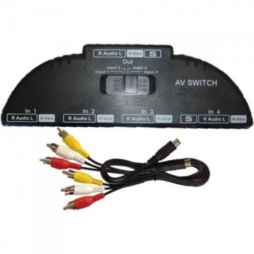 Chave Seletora RCA 4X1 Áudio e Vídeo Preto GENÉRICO