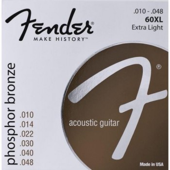 Encordoamento para Violão Aço 0.010 60XL Bronze Fosforoso FENDER