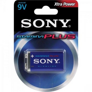 Bateria Alcalina 9V Stamina Plus Sony Caixa c/ 12 pilhas (cartela c/1) - BLI / 12