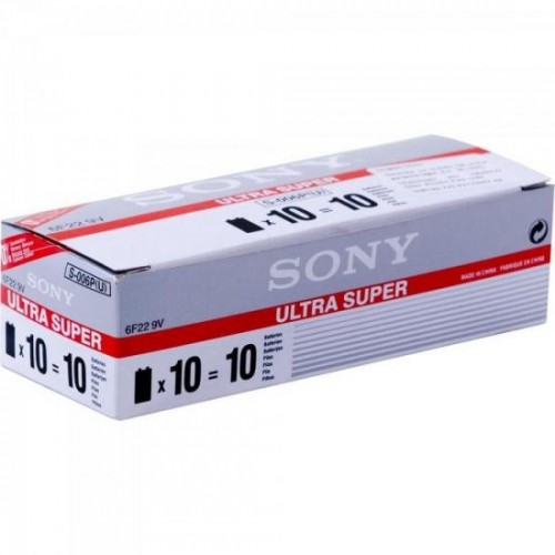 Bateria Zinco 9V S-006P-VPX Sony Caixa c/10 pilhas (cartela c/1) - BLI / 10