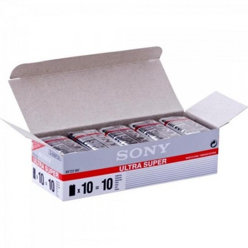 Bateria Zinco 9V S-006P-VPX Sony Caixa c/10 pilhas (cartela c/1) - BLI / 10