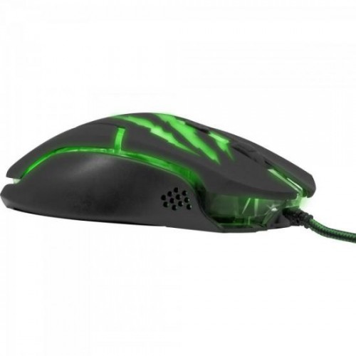 Mouse Gamer USB 3200DPI RAPTOR OM-801 Preto/Verde FORTREK