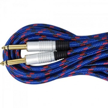 Cabo Guitarra P10 x P10 5m CBGU0006 Azul Têxtil STORM