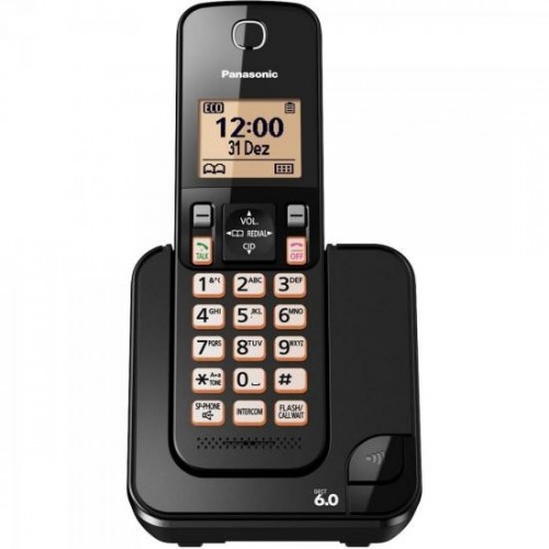 Telefone sem Fio com ID KX-TGC350LBB Preto PANASONIC