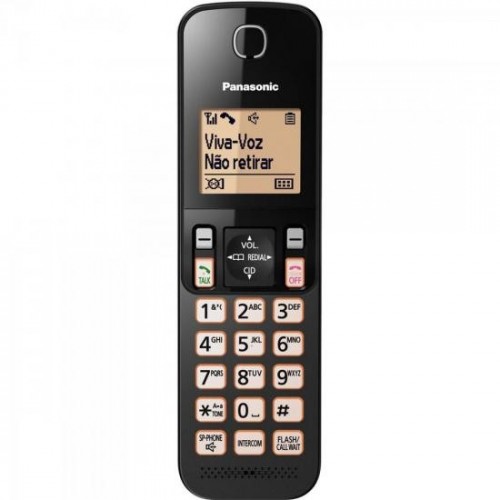 Telefone sem Fio com ID KX-TGC350LBB Preto PANASONIC