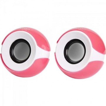 Caixa Multimídia 2.0 5W RMS CS-69 Rosa/Branca EXBOM Caixa Multimídia 2.0 5W RMS CS-69 Rosa/Branca EXBOM
