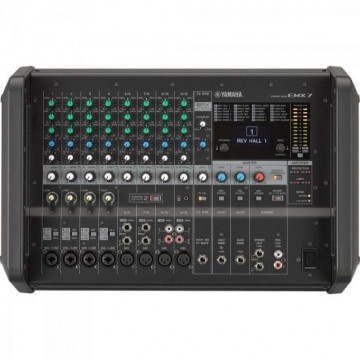Mesa de Som Analógico Amplificado EMX7 Preto YAMAHA