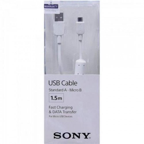 Cabo de Transferência e Carregamento Micro USB CP-AB150 1,5m Branco SONY
