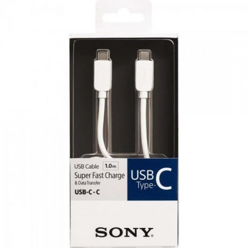 Cabo de Transferência e Carregamento USB Tipo C CP-CC100 1m Branco SONY