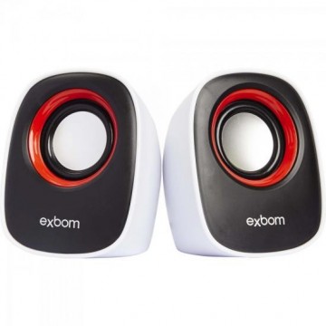 Caixa Multimídia 2.0 5W RMS CS-89 Branca/Preta/Vermelha EXBOM Caixa Multimídia 2.0 5W RMS CS-89 Branca/Preta/Vermelha EXBOM