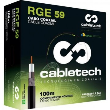 Cabo Coaxial STD59 40 BR IMP R CABLETECH - RL / 100 Cabo Coaxial STD59 40 BR IMP R CABLETECH - RL / 100