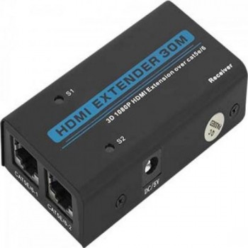 Extensor de HDMI 1080P 3D com LAN RJ45 30m CB0332 Preto RONTEK