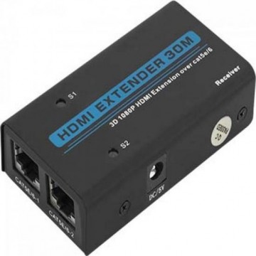Extensor de HDMI 1080P 3D com LAN RJ45 30m CB0332 Preto RONTEK