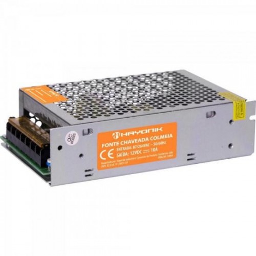 Fonte Colmeia 10A Bivolt Chaveada FTC1210 HAYONIK