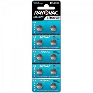 Pilha Alcalina LR44 V13GA Rayovac cartela c/10 pilhas - CAR / 10