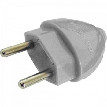 Plugue 2P 10A/ 250v Cinza DANEVA - PCT / 12