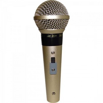 Microfone Profissional Com Fio Cardióide SM58 P4 Champanhe LESON