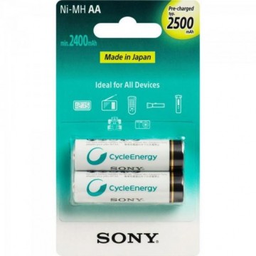 Pilha Recarregavel AA 2500mAh NiMh NH-AA-B2GN Sony cartela c/2 pilhas - CAR / 2