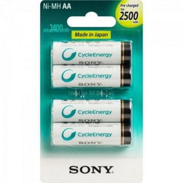 Pilha Recarregavel AA 2500mAh NiMh NH-AA-B4GN Sony cartela c/4 pilhas - CAR / 4