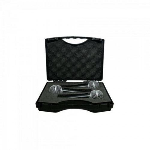 KIT c/ 3 Microfones Dinâmico LS50K3 Preto LESON