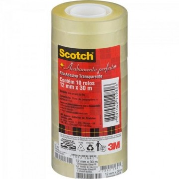 Fita Adesiva 12MM X 30M SCOTCH Transparente 3M - PCT / 10