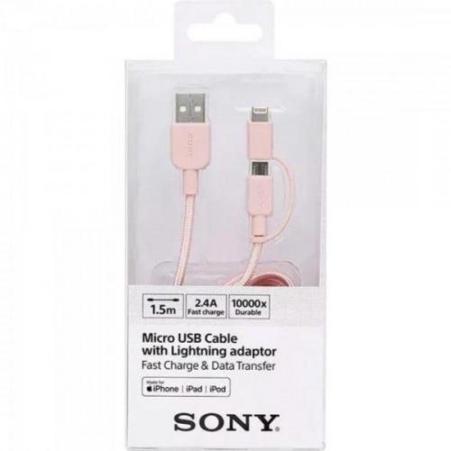Cabo USB/Mini C/Lightning CP-ABLP150P Rosa SONY