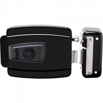 Fechadura Abre Invertido Botão LR100 Preta AGL