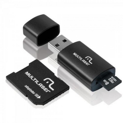 Leitor USB com Cartao SD 8GB MULTILASER