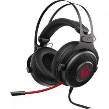 Headset Gamer Omen 800 1KF76AAABL Preto/Vermelho HP